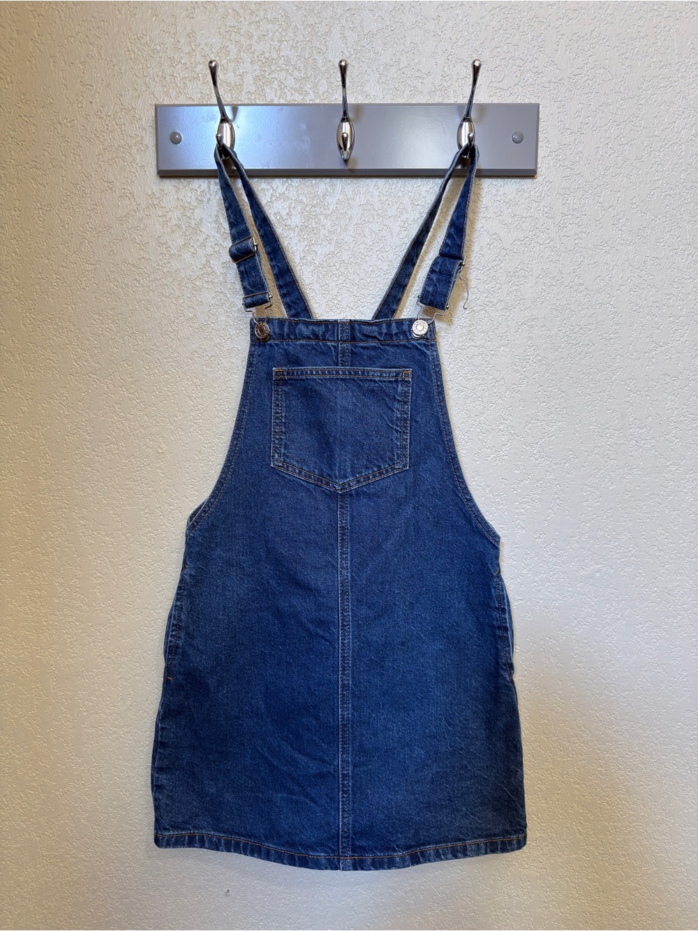 Topshop Denim Overall Dress Light Blue
